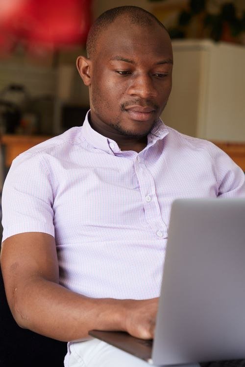 Business work on a laptop